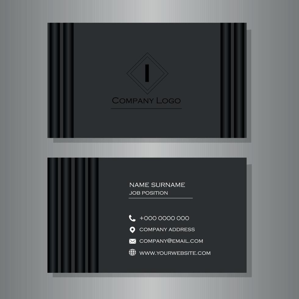 Gray business card with black lines vector