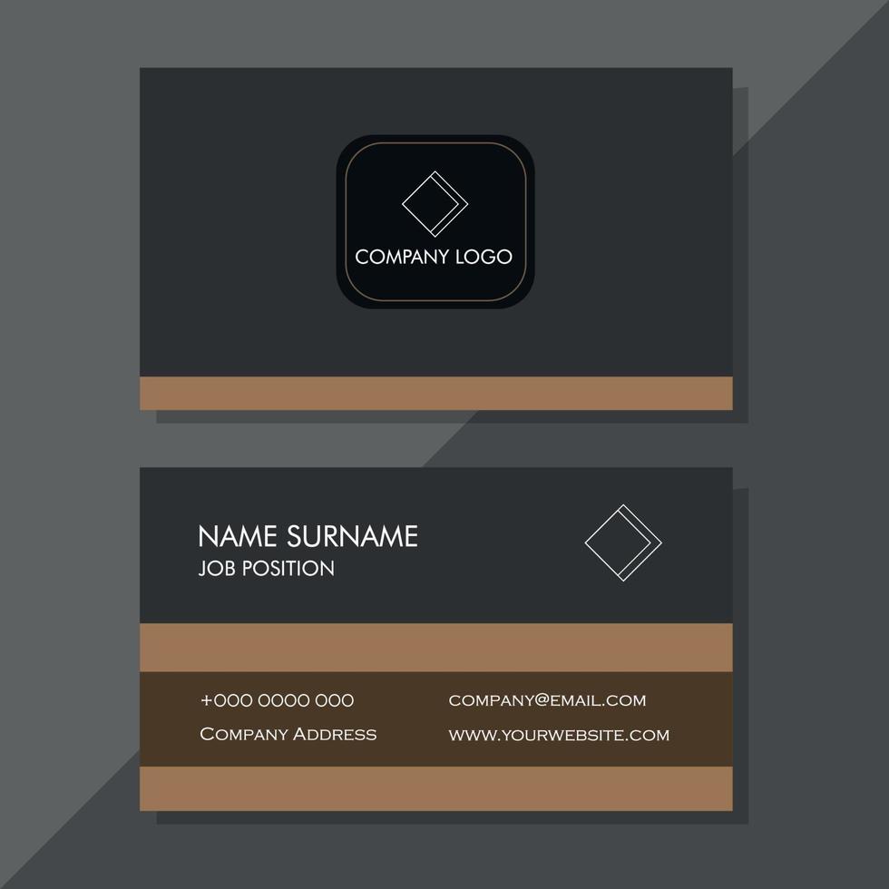 Black and brown business card vector