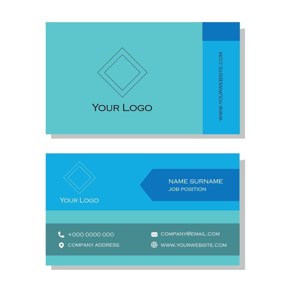 Business card in blue tones vector