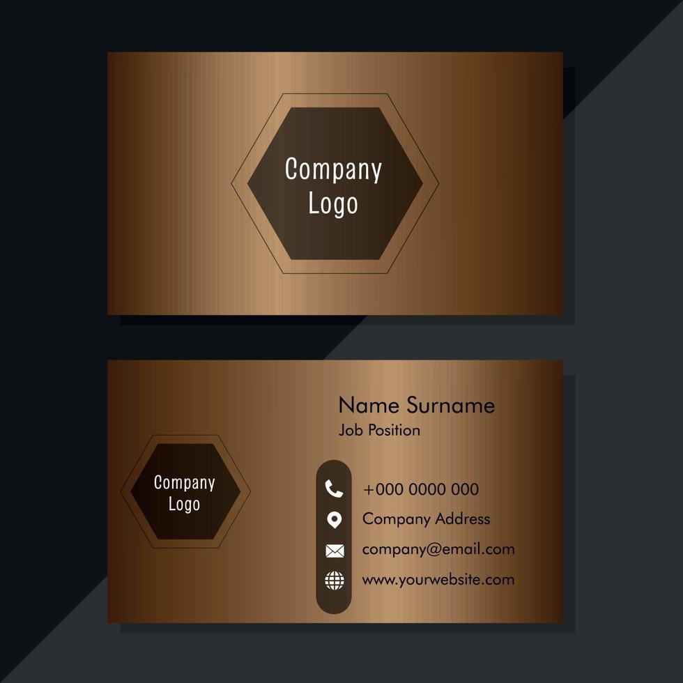 Brown business card vector