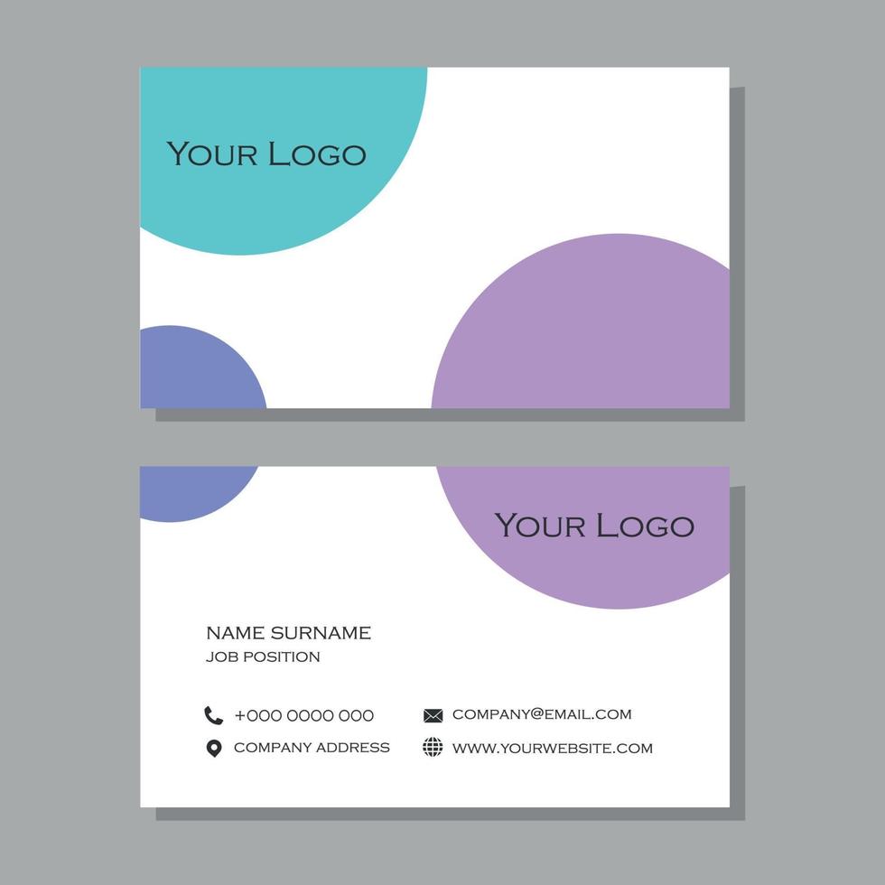 White business card with colorful circular designs vector