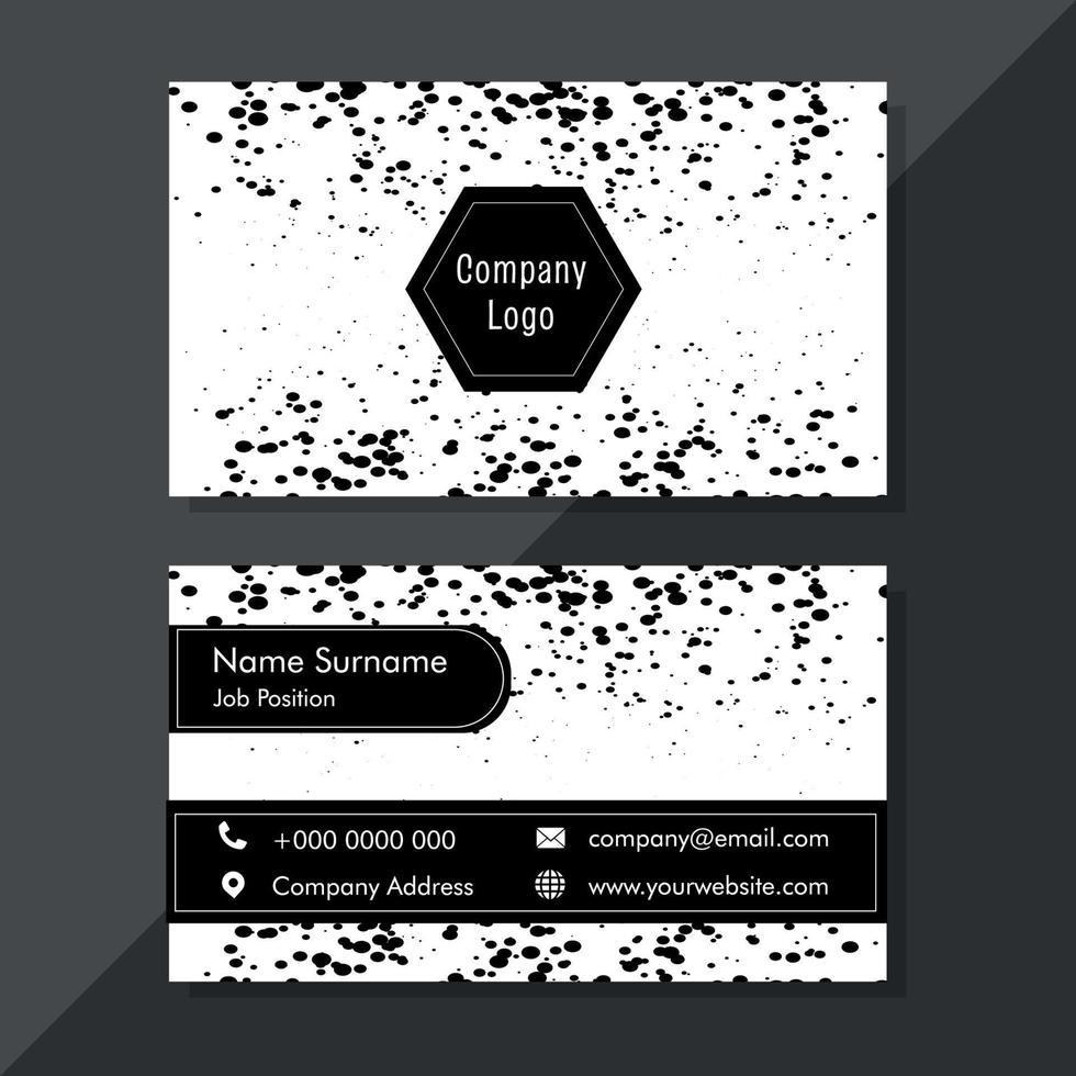tarjeta de visita blanca con diseño negro vector