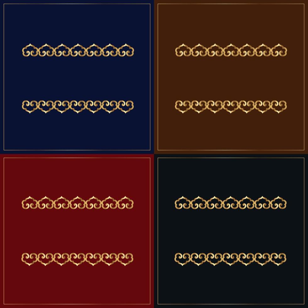 Set of golden frames in the shape of hearts vector