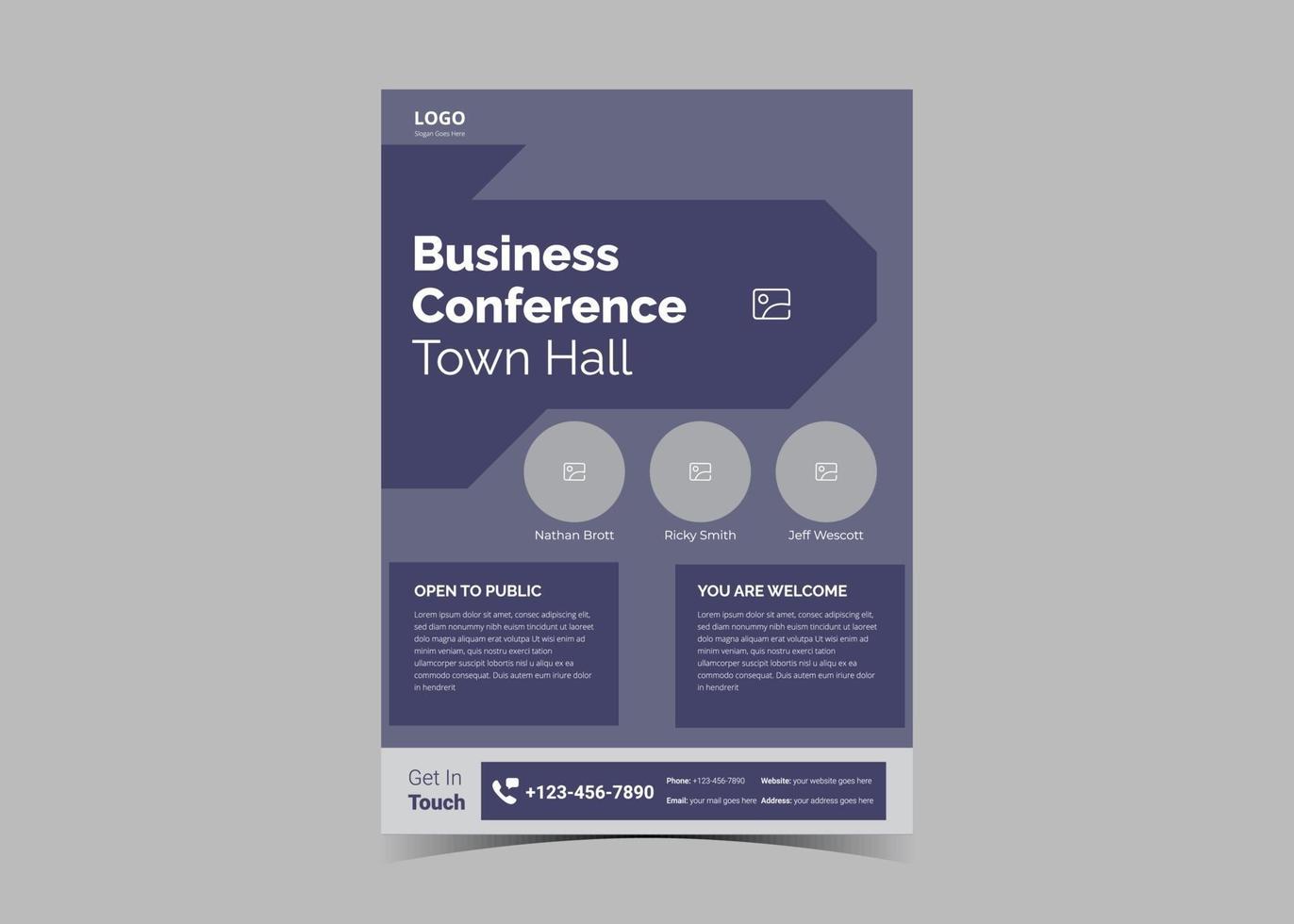 Seminar conference flyer template vector