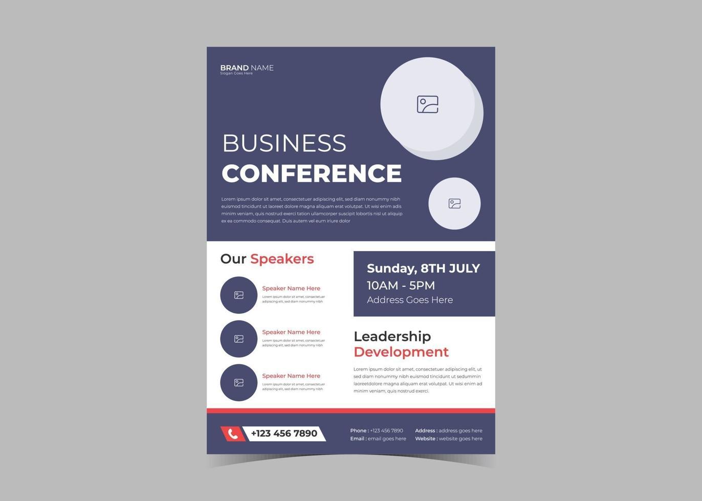 Seminar conference flyer template vector