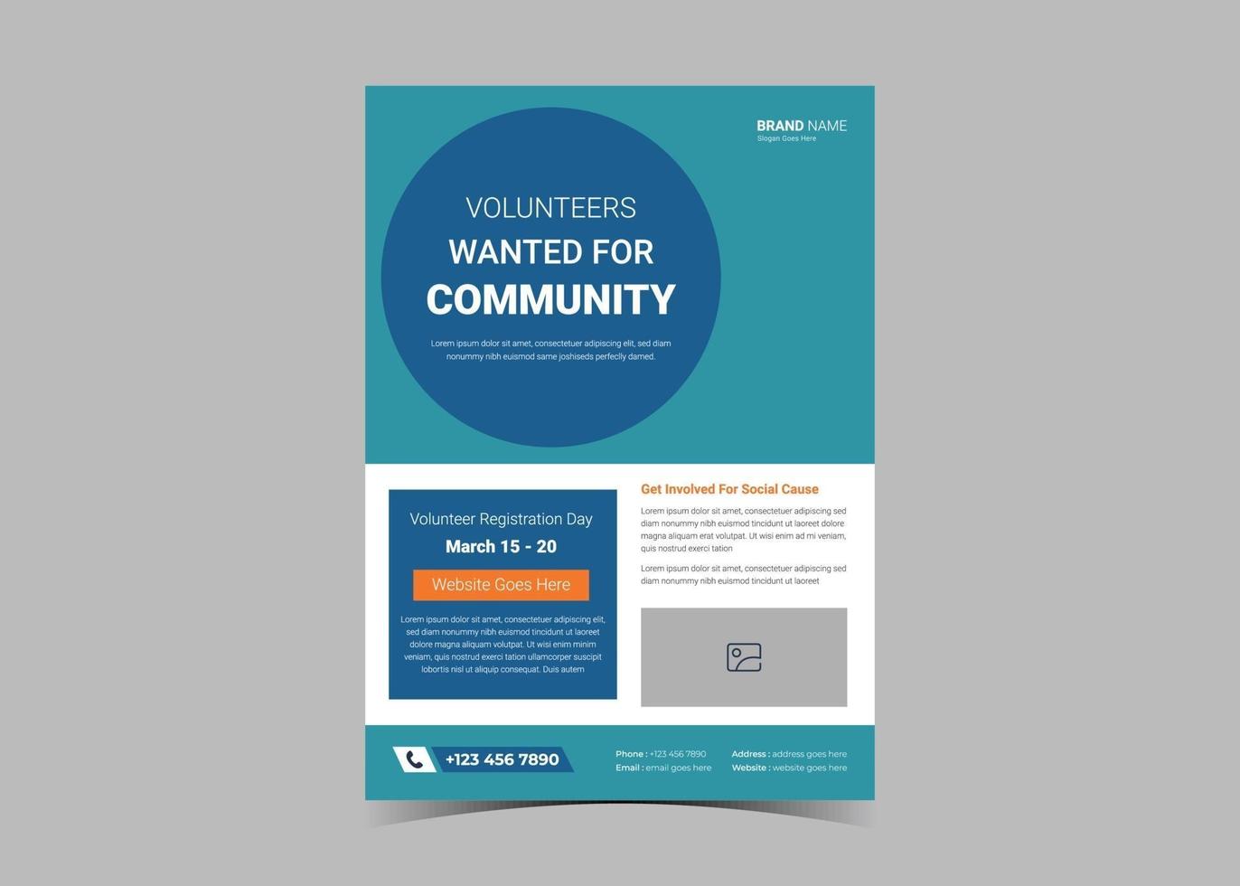 Volunteer needed flyer template design vector