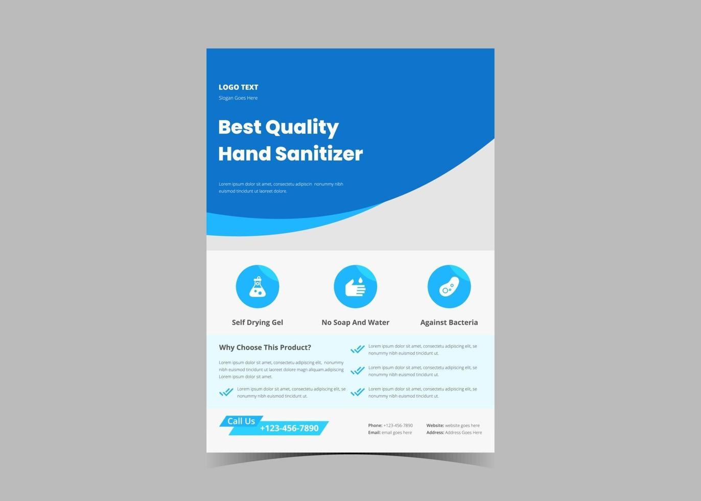 Hand sanitizer promotion flyer template. vector