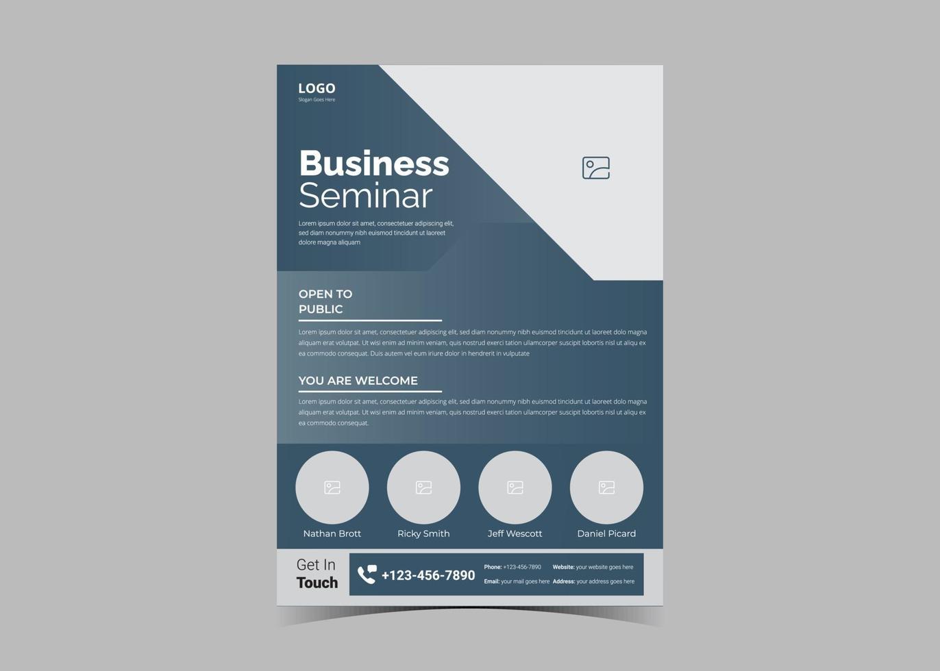 Seminar conference flyer template vector