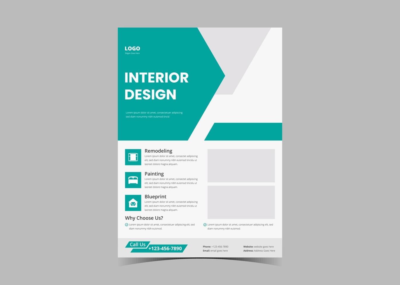 plantilla de volante de diseño de interiores vector