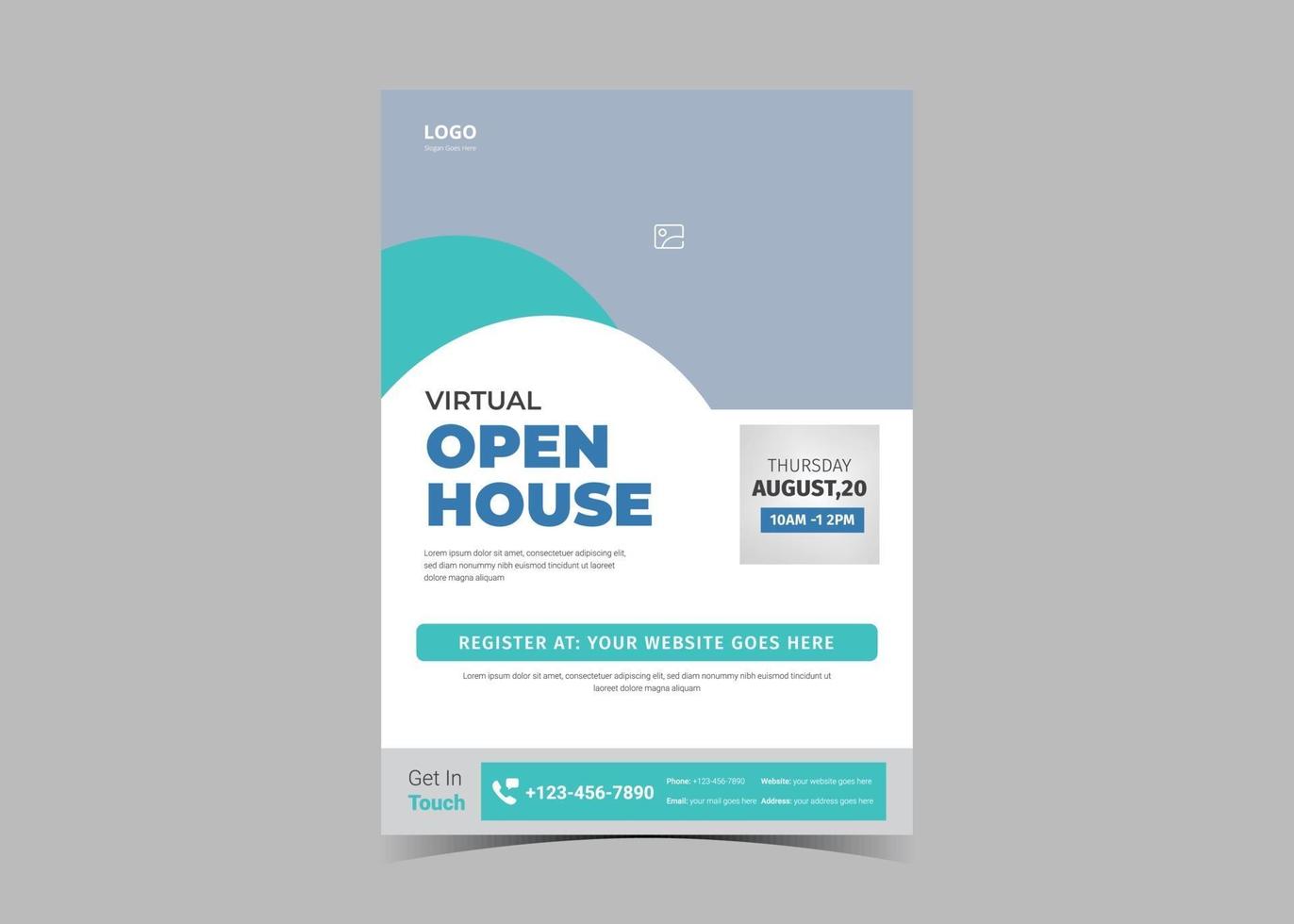 Open house virtual school flyer template design. 23 Vector With Open House Flyer Template Free