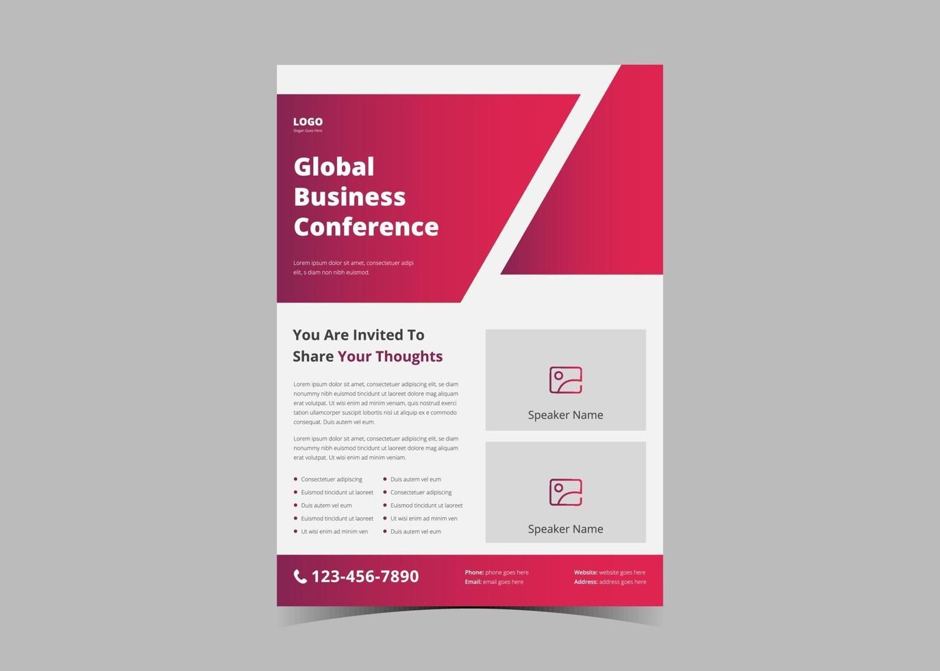 Seminar conference flyer template vector