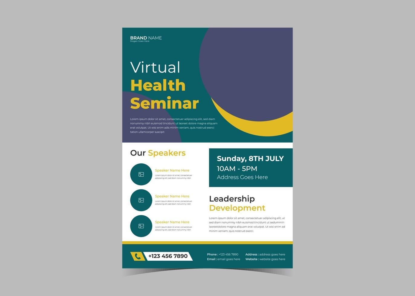 Seminar conference flyer template vector