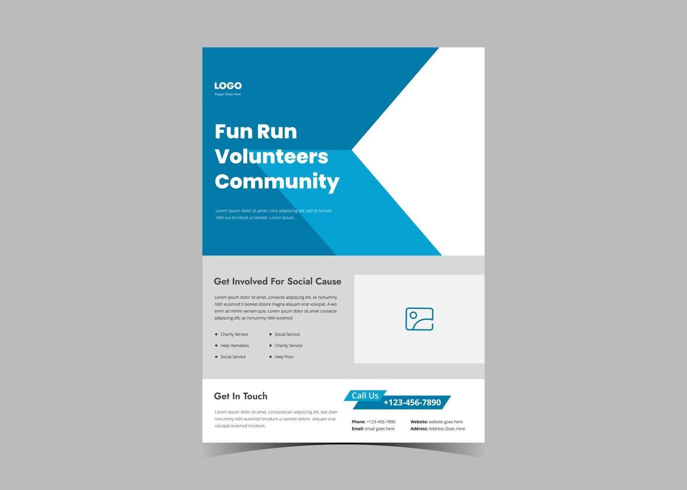 Volunteer needed flyer template design vector