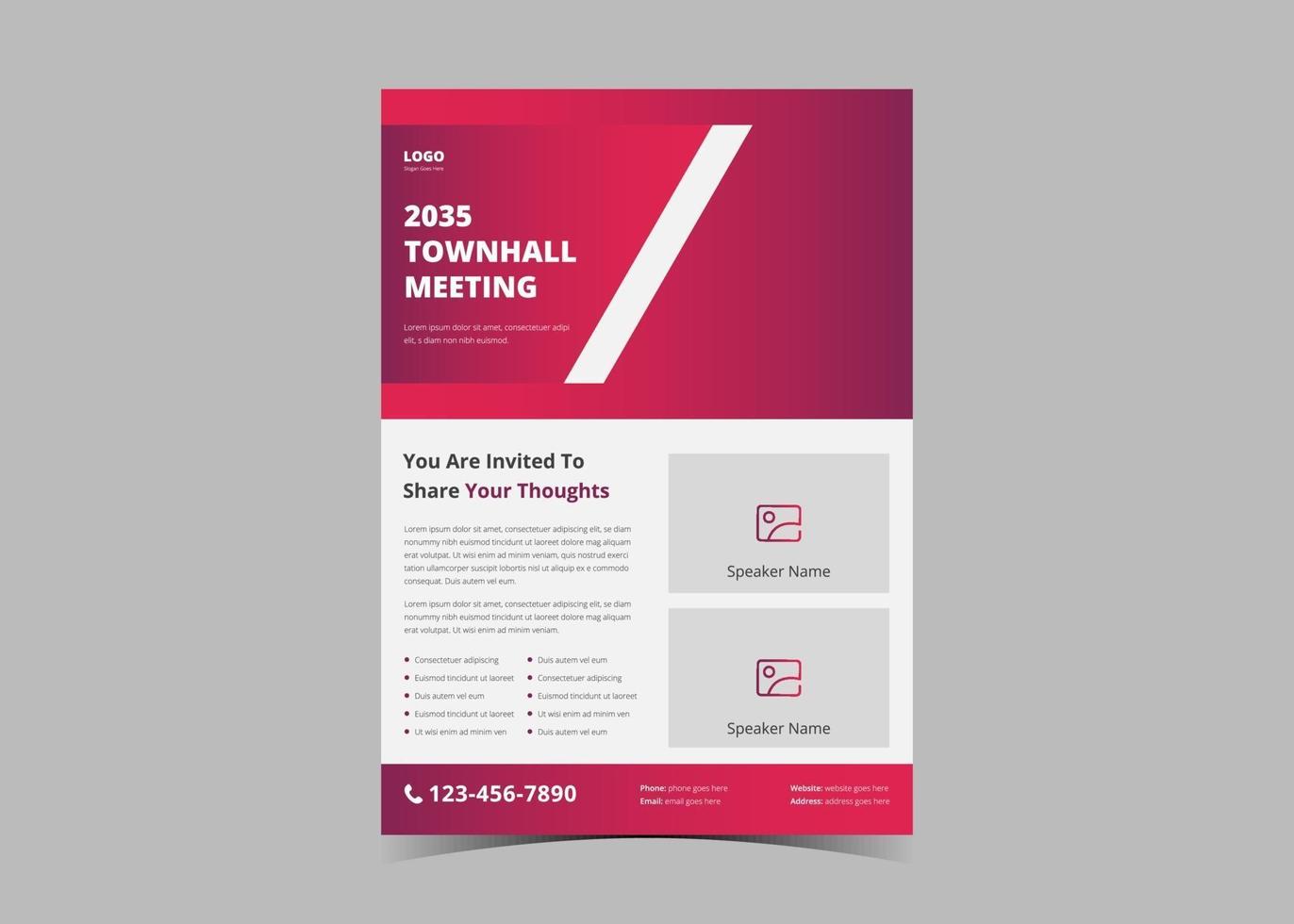 Seminar conference flyer template vector