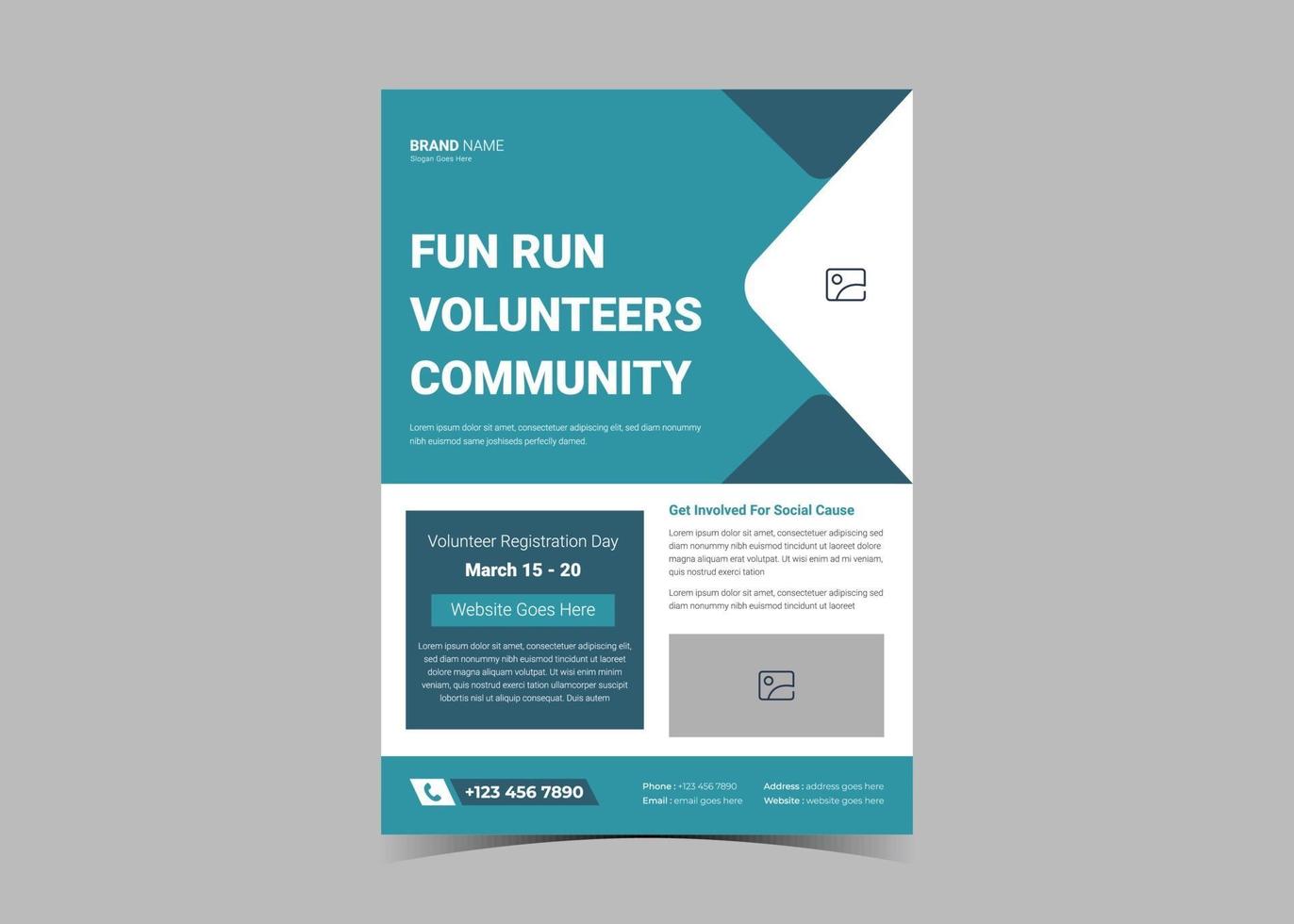 Volunteer needed flyer template design vector