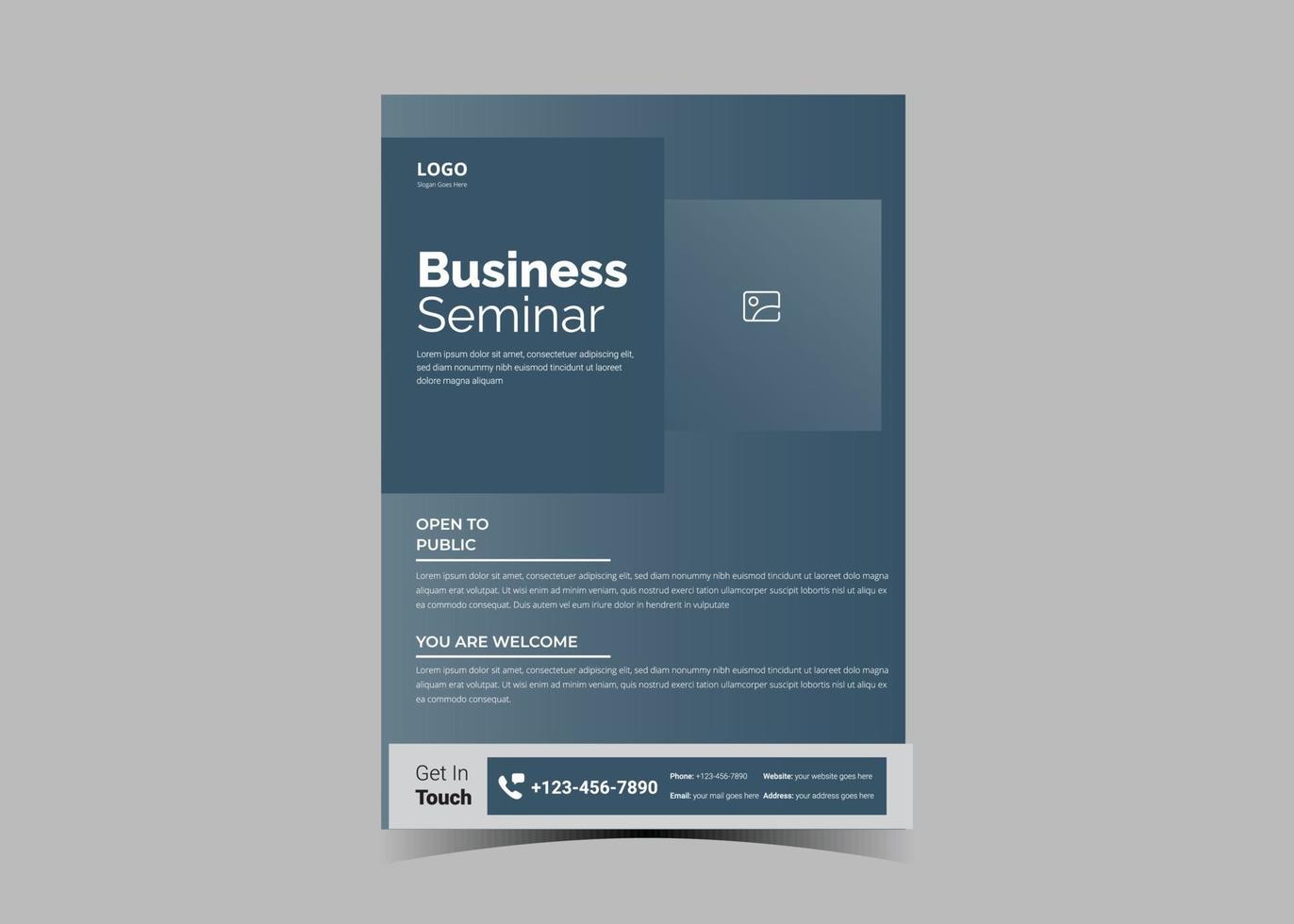 Seminar conference flyer template vector