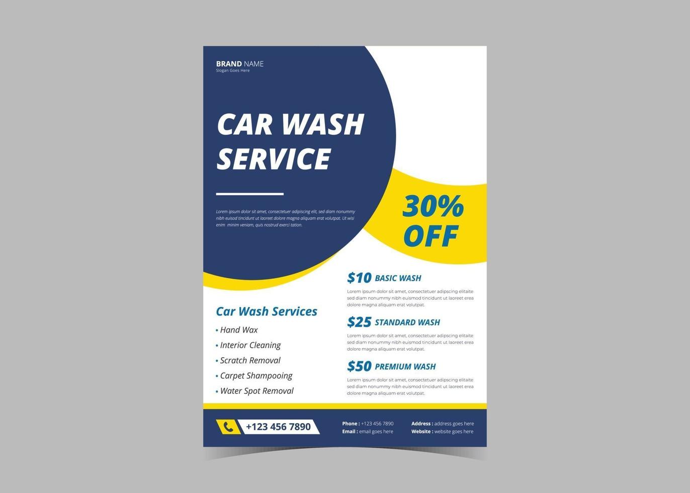 Car wash flyer design template vector