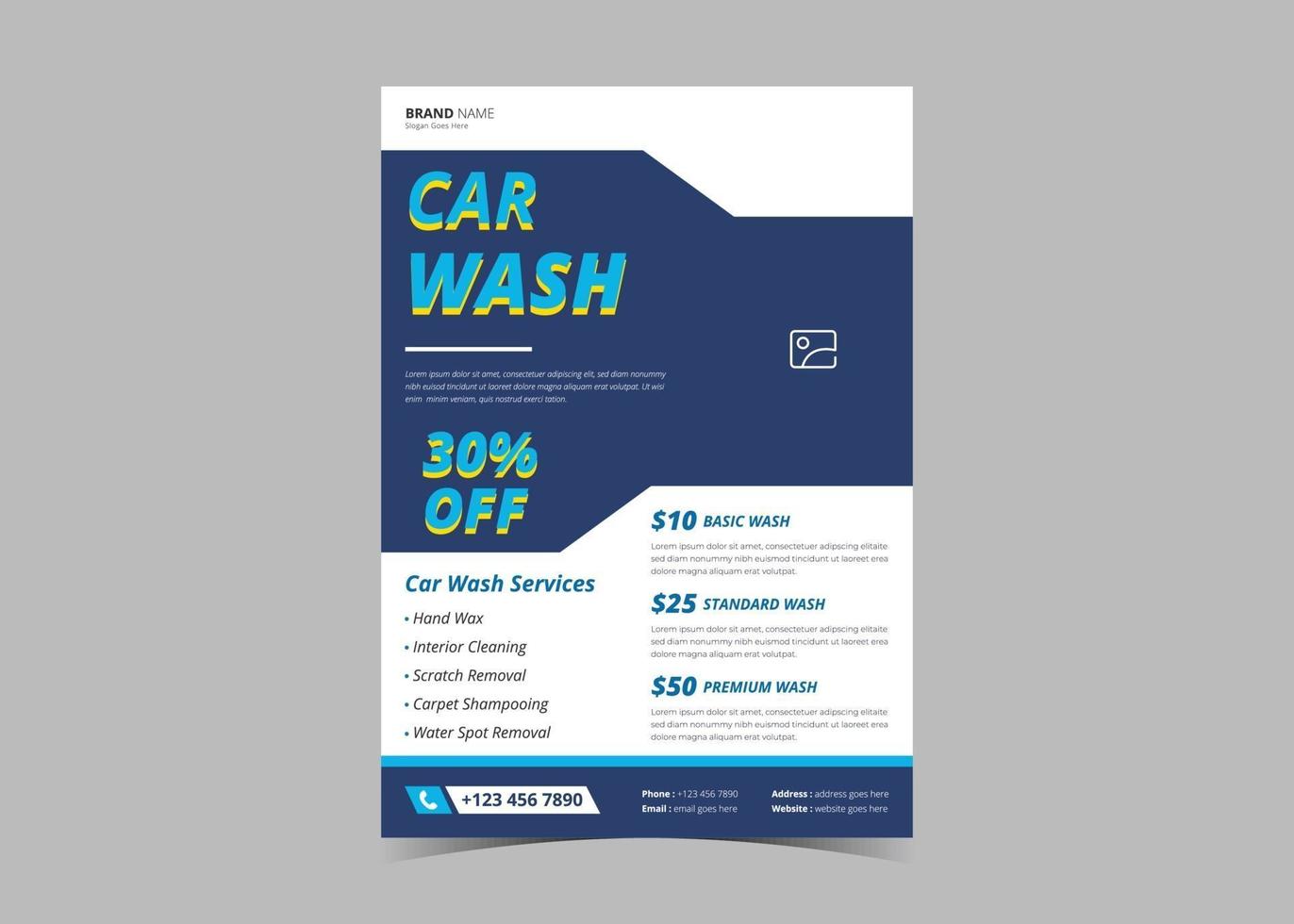 Car wash flyer design template vector