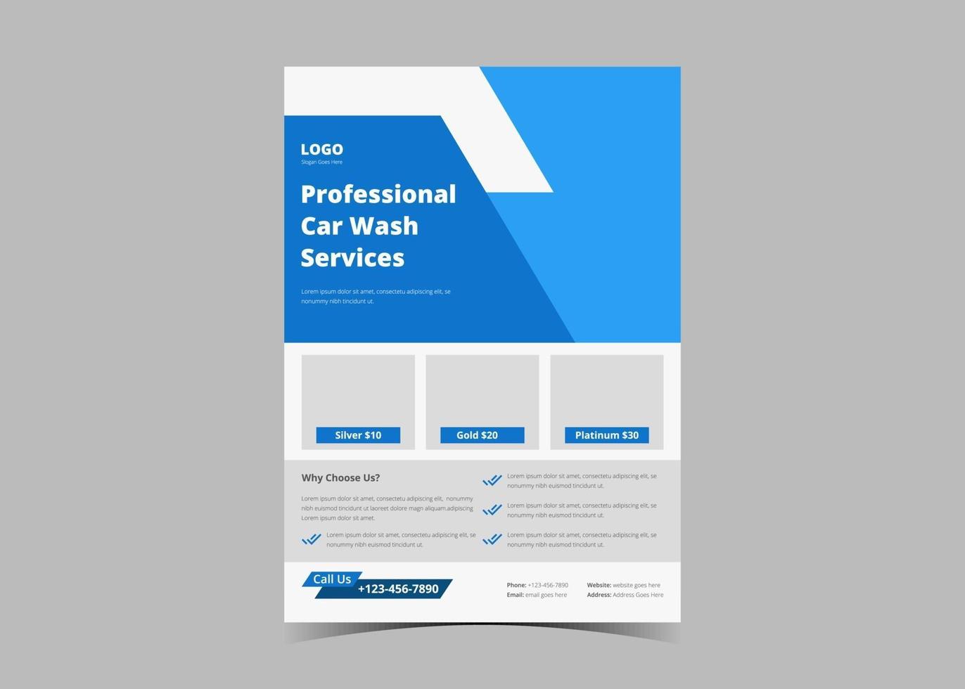 Car wash flyer design template vector