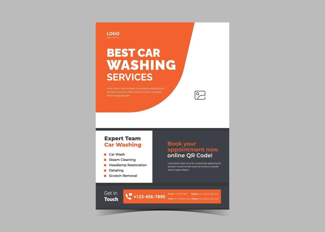 Car wash flyer design template vector