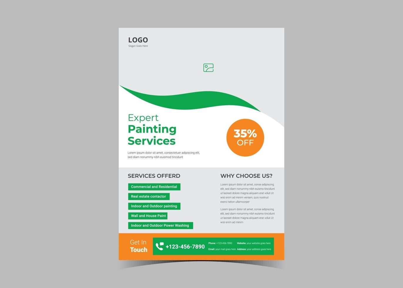 Paint service flyer design template vector