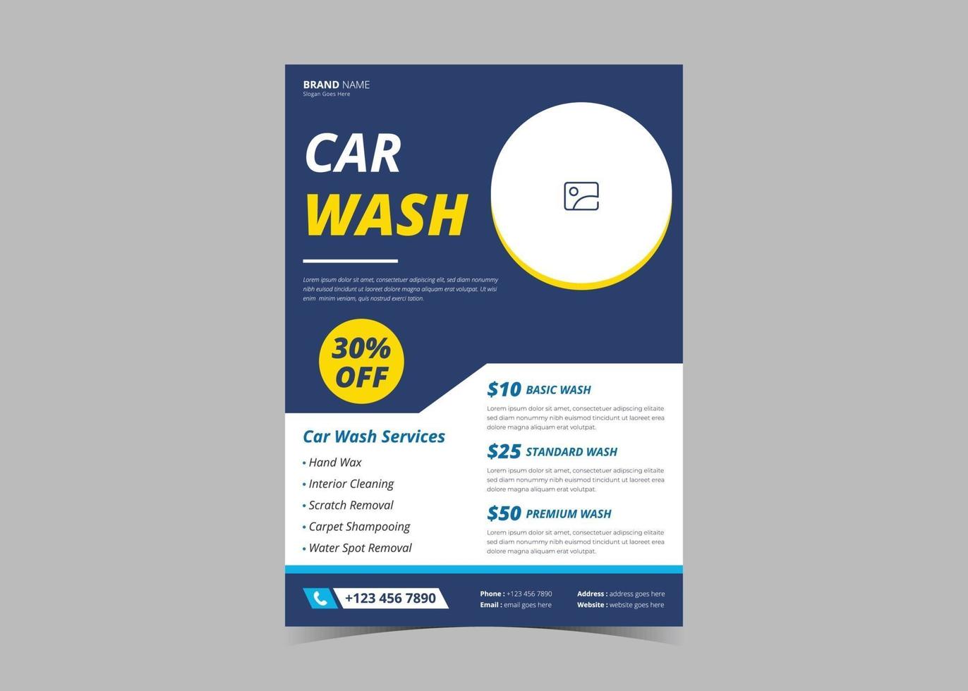 Car wash flyer design template vector