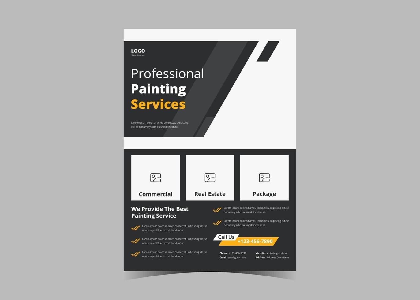 Paint service flyer design template vector
