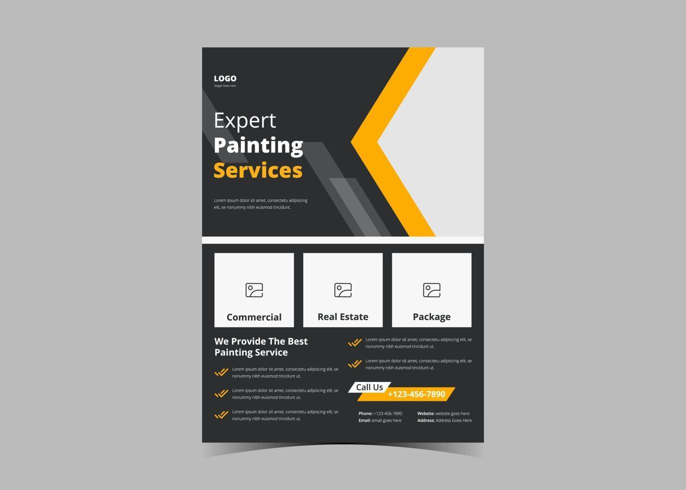 Paint service flyer design template vector