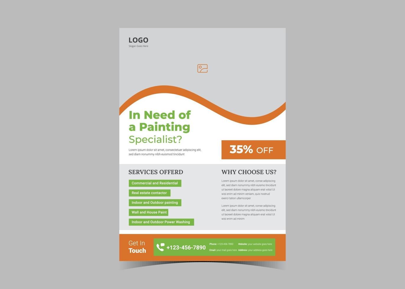 Paint service flyer design template vector