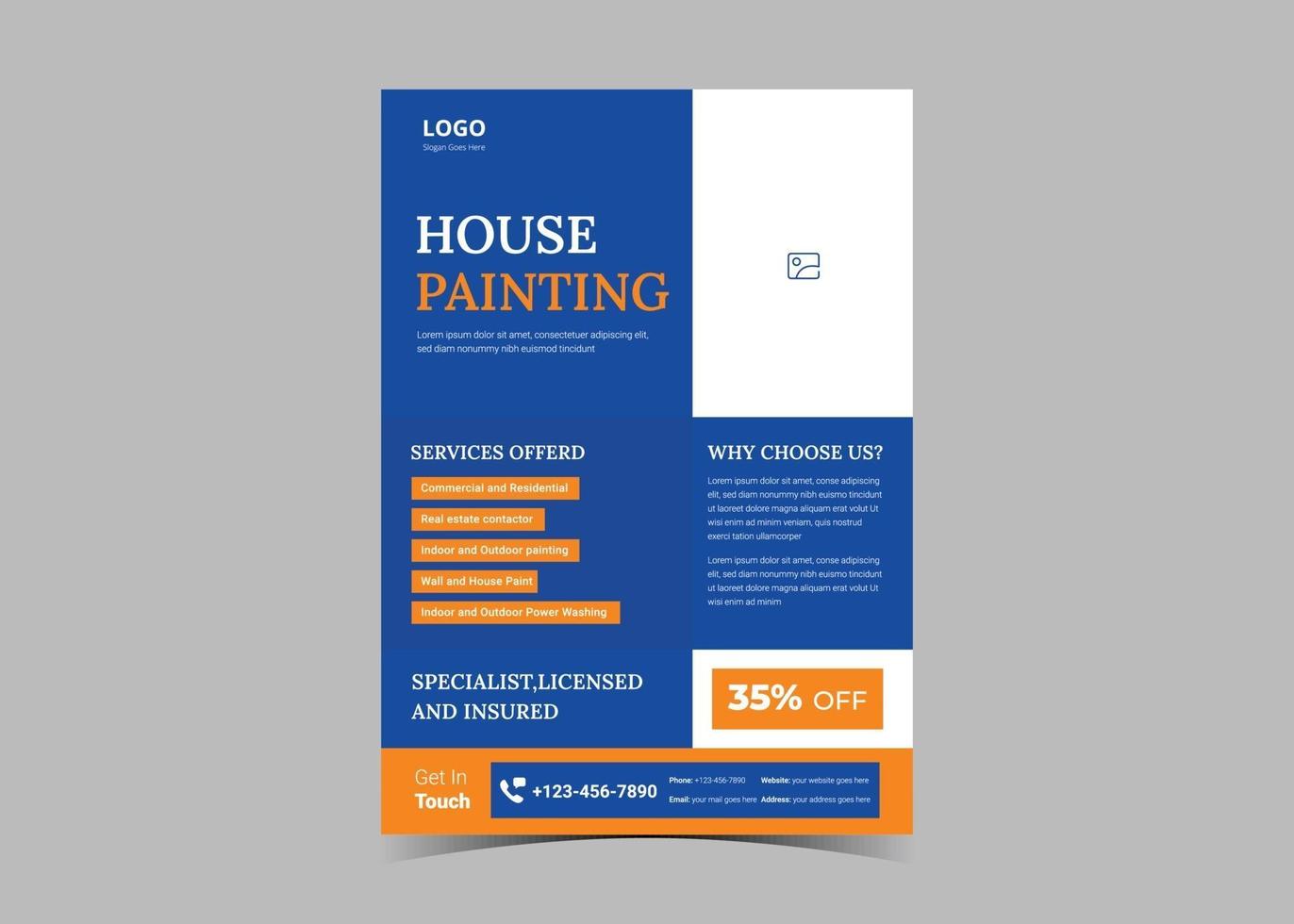 Paint service flyer design template vector