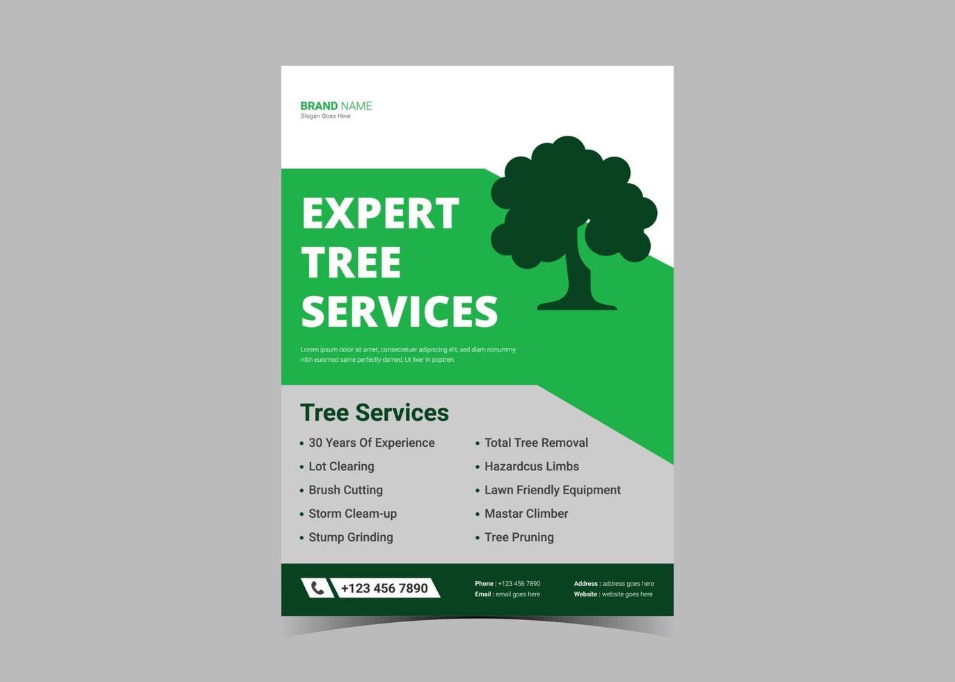 Tree service flyer design template vector