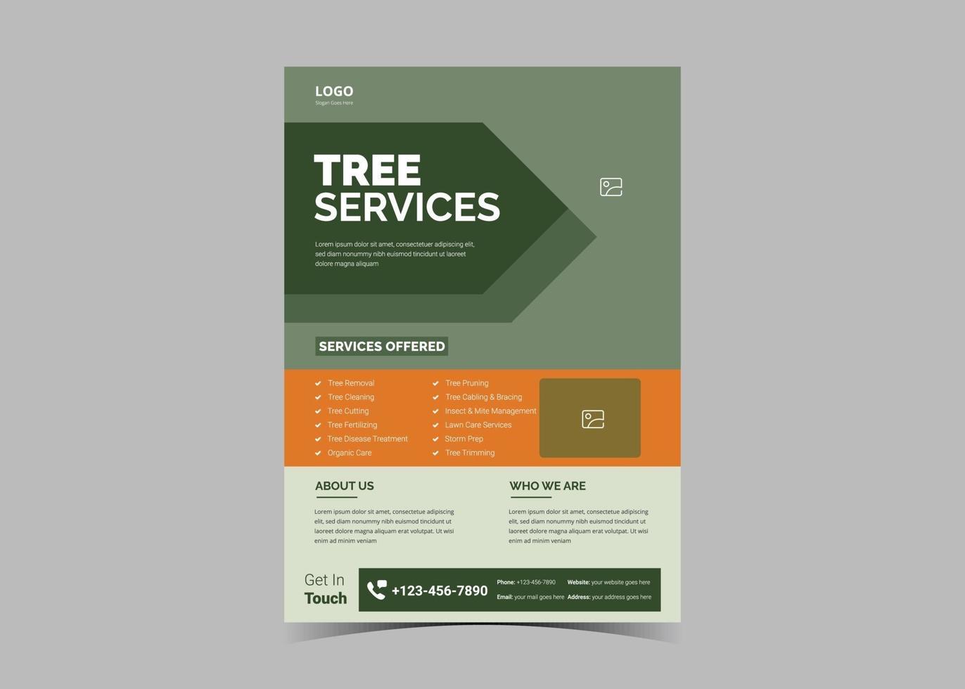 Tree service flyer design template vector