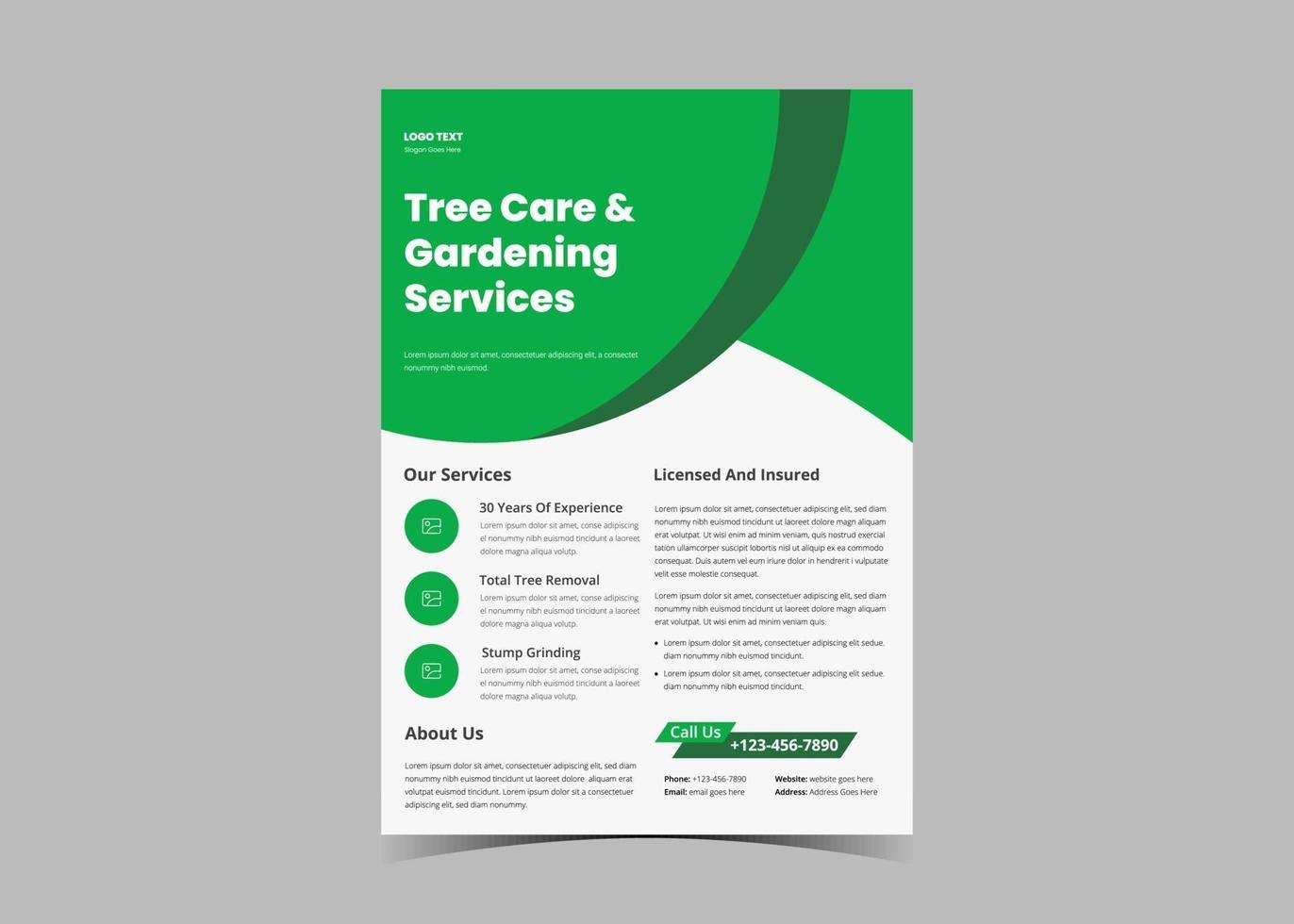 Tree service flyer design template vector