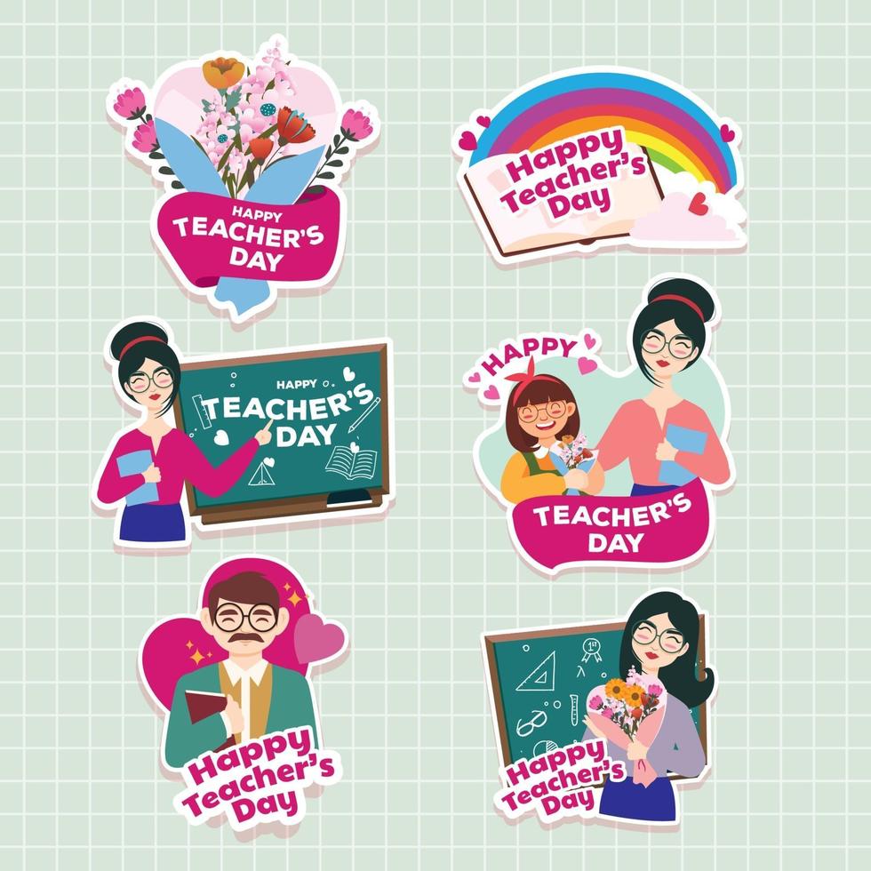 Happy Teachers Day Sticker vector