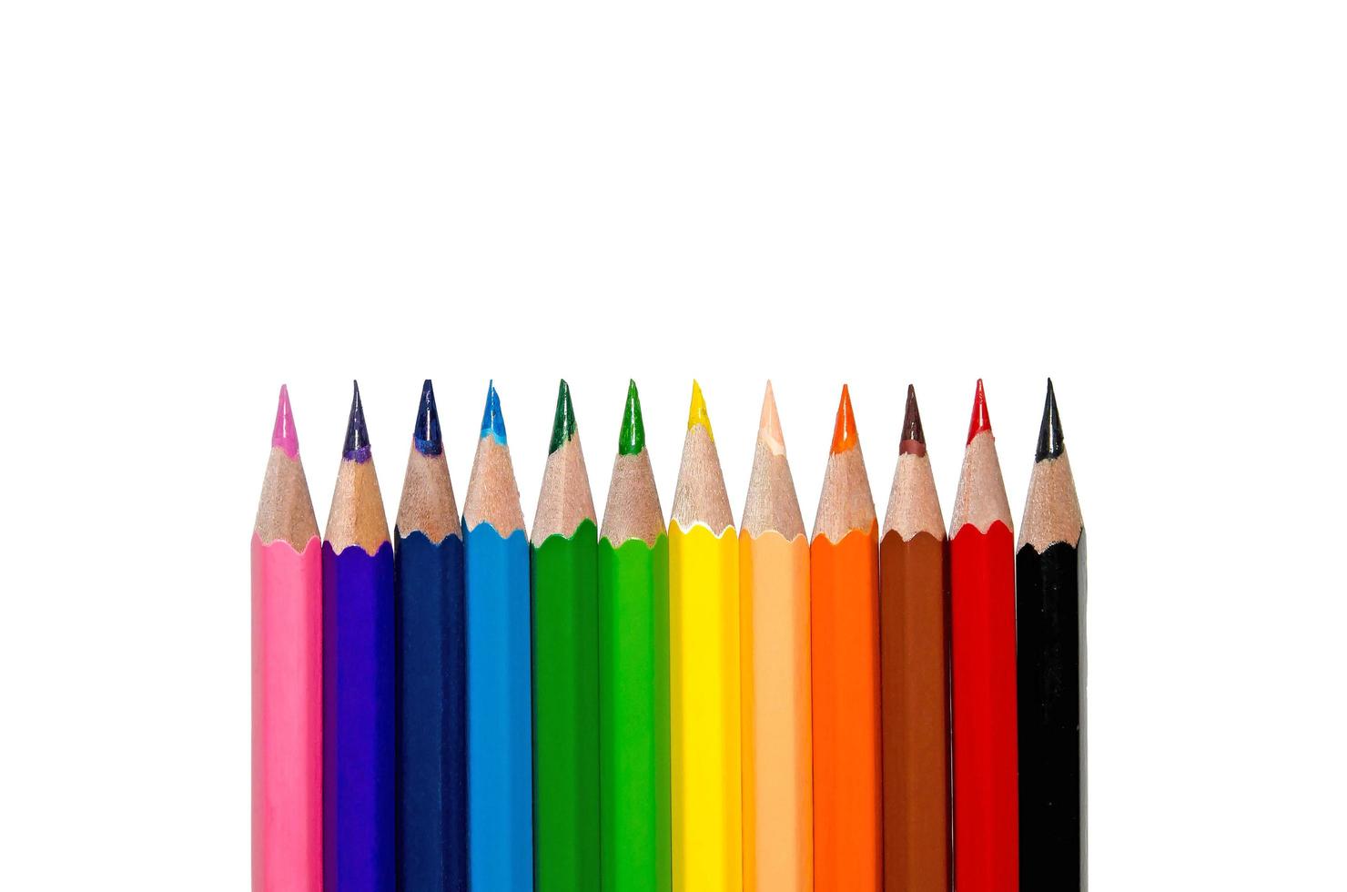 Color pencil on white background for isolate the background photo