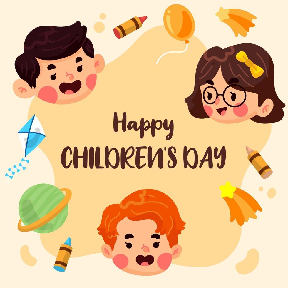 Happy Childrens Day Template vector