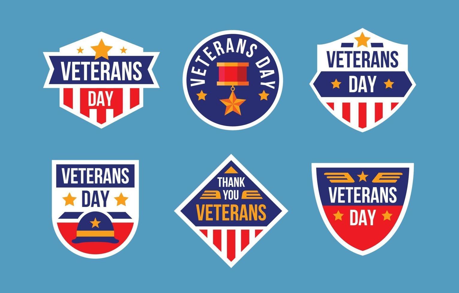 USA vetereans day stickers vector