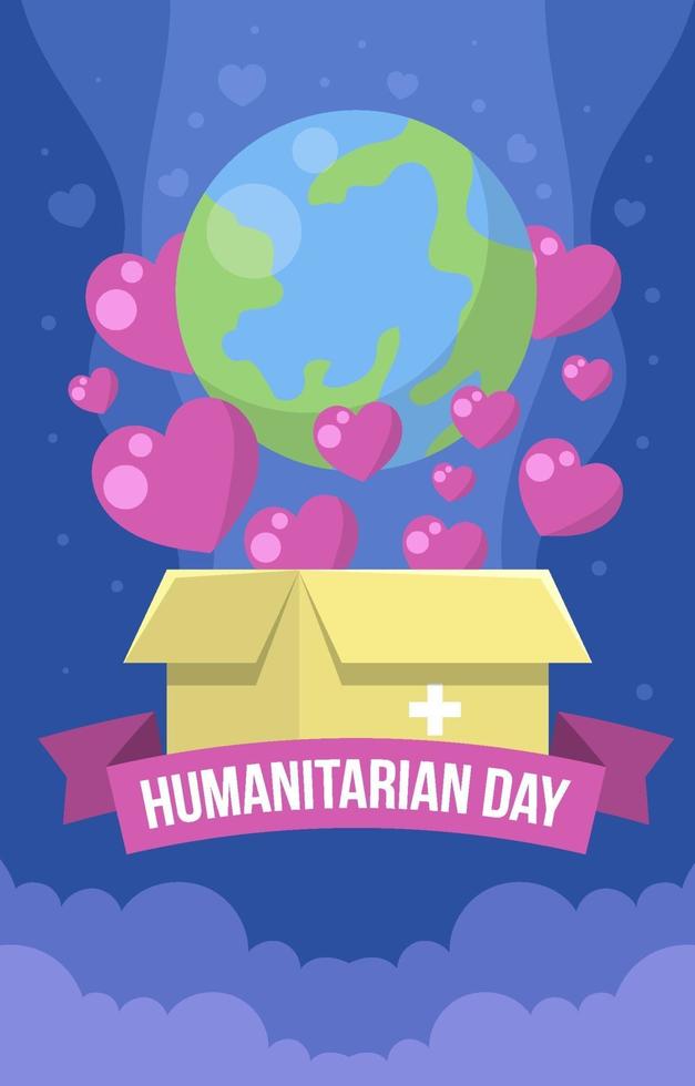 cartel plano del día humanitario vector