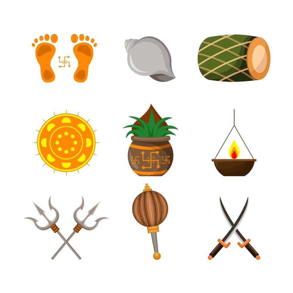 Navratri Icon Set Element vector