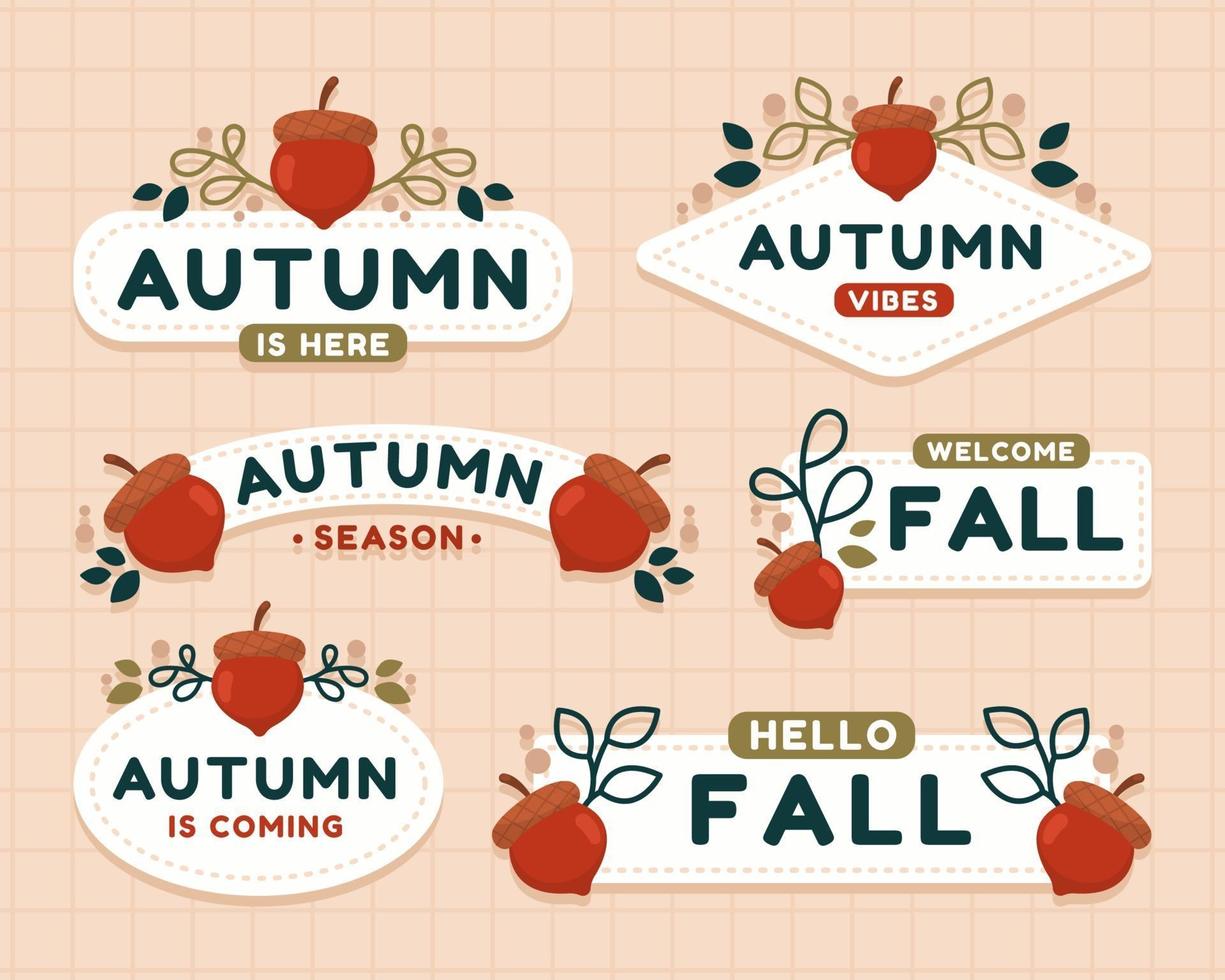 Elegant Autumn Floral Badge vector