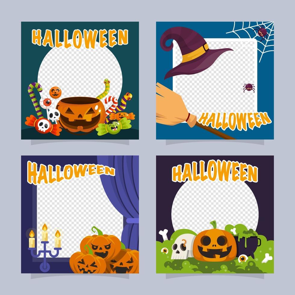 Halloween Festival Social Media Template vector