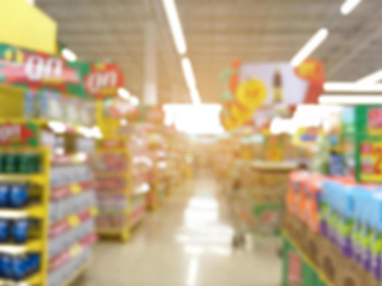 Blurred of supermarket and department store or shopping mall. photo