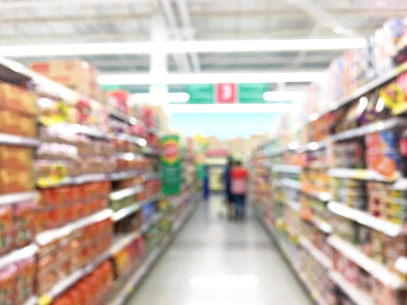 Blurred of supermarket and department store or shopping mall. photo