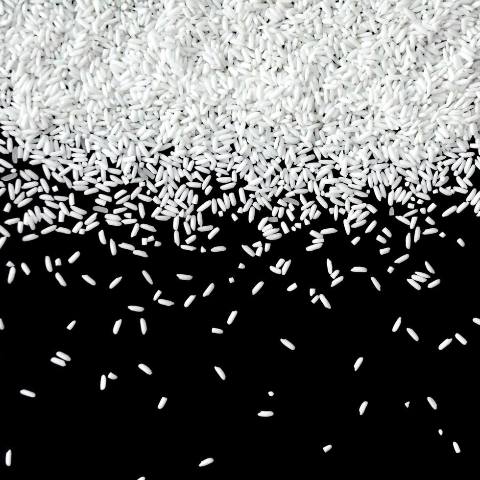Top view paddy rice and rice seed, Brown of rice grain and rice pile. photo