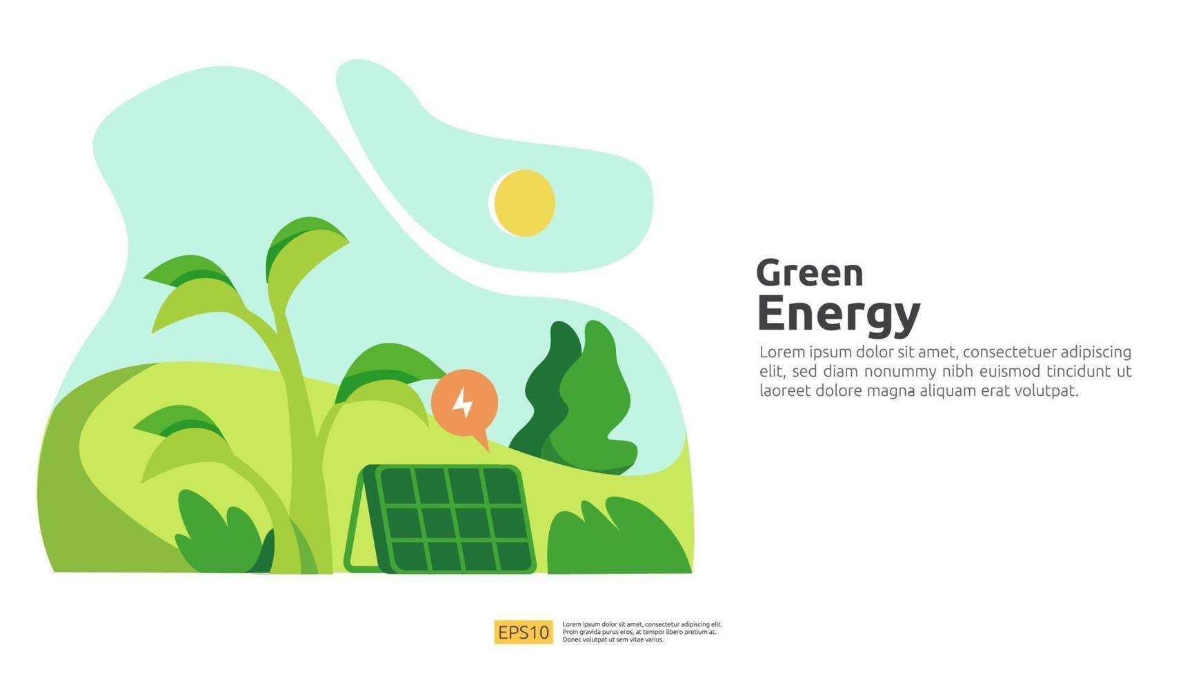 Environmental concept for green clean energy sources electric vector