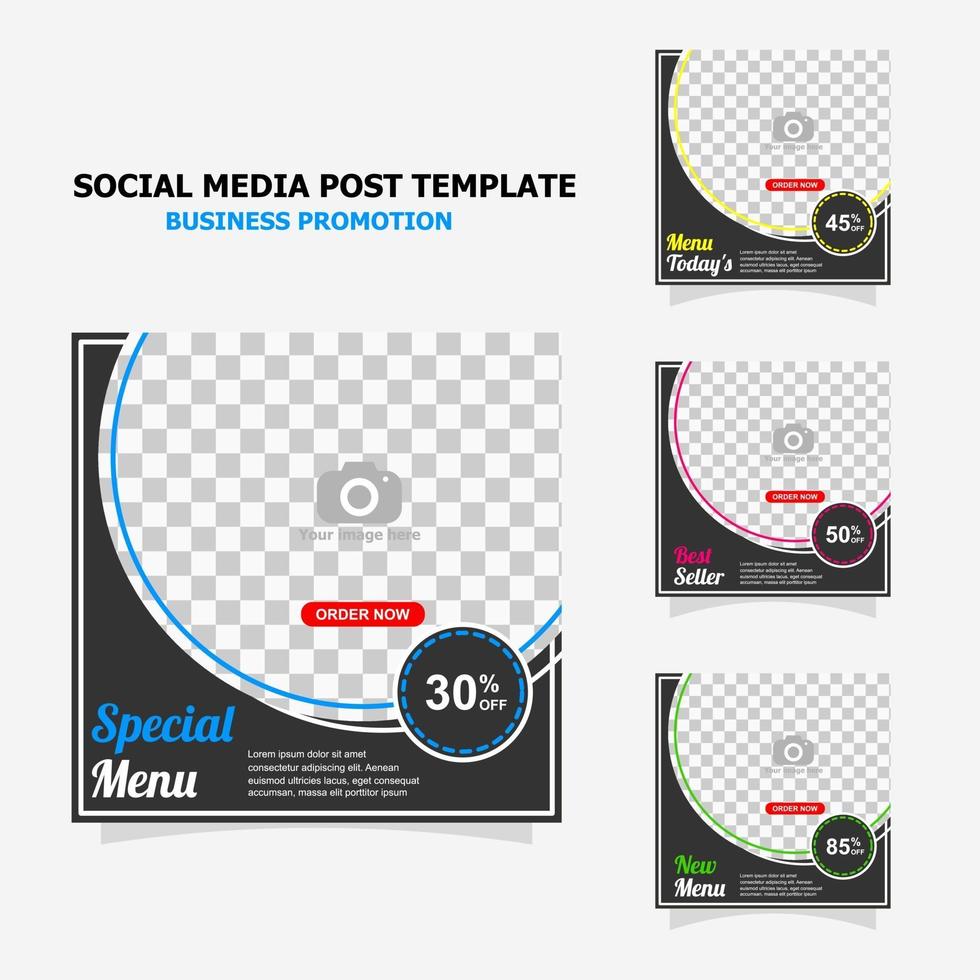 Social media post promotion with dark brown colour style twenty eight vector