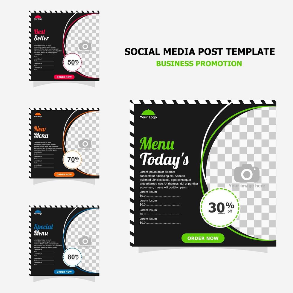 Social media post promotion with dark brown colour style twenty vector