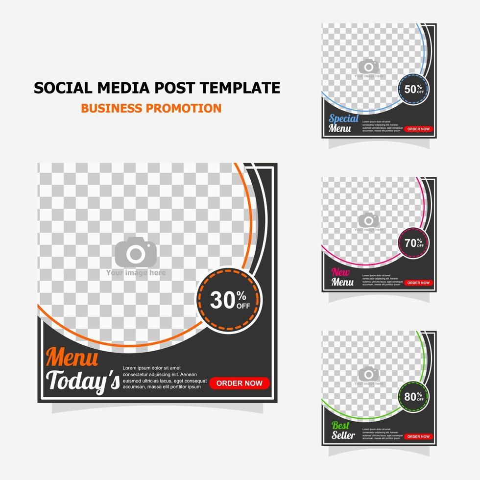 Social media post promotion with dark brown colour style twenty seven vector