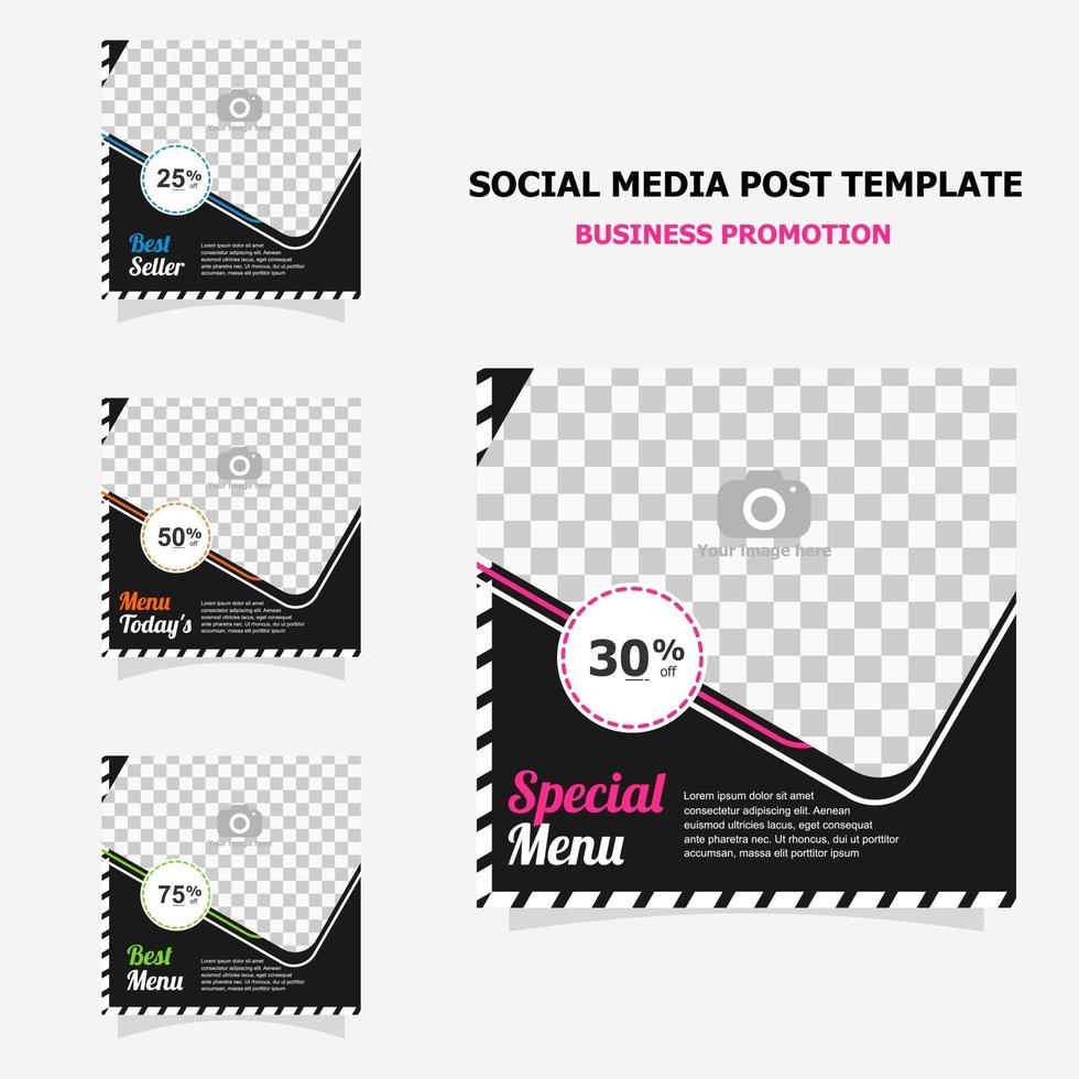 Social media post promotion with dark brown colour style sixteen vector
