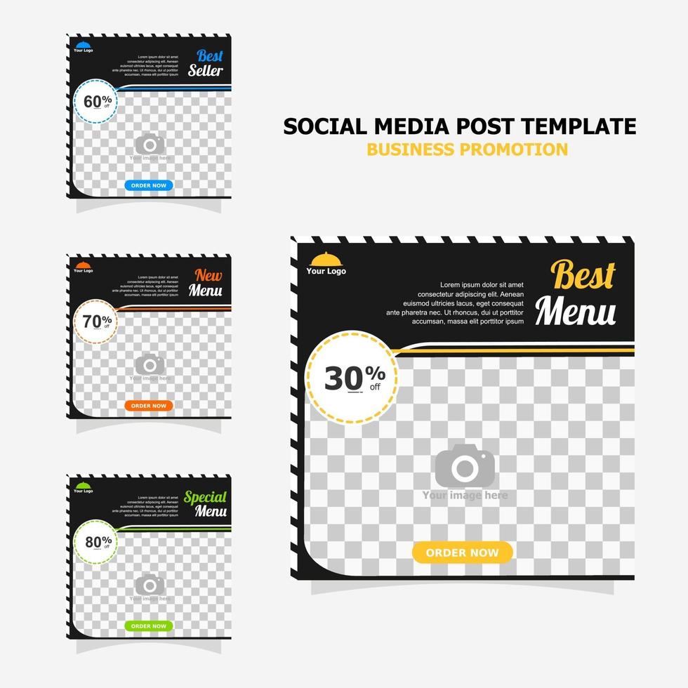 Social media post promotion with dark brown colour style six vector